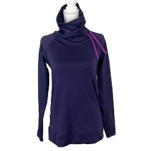 Nike dry fit long sleeve in purple with collar tie Xs